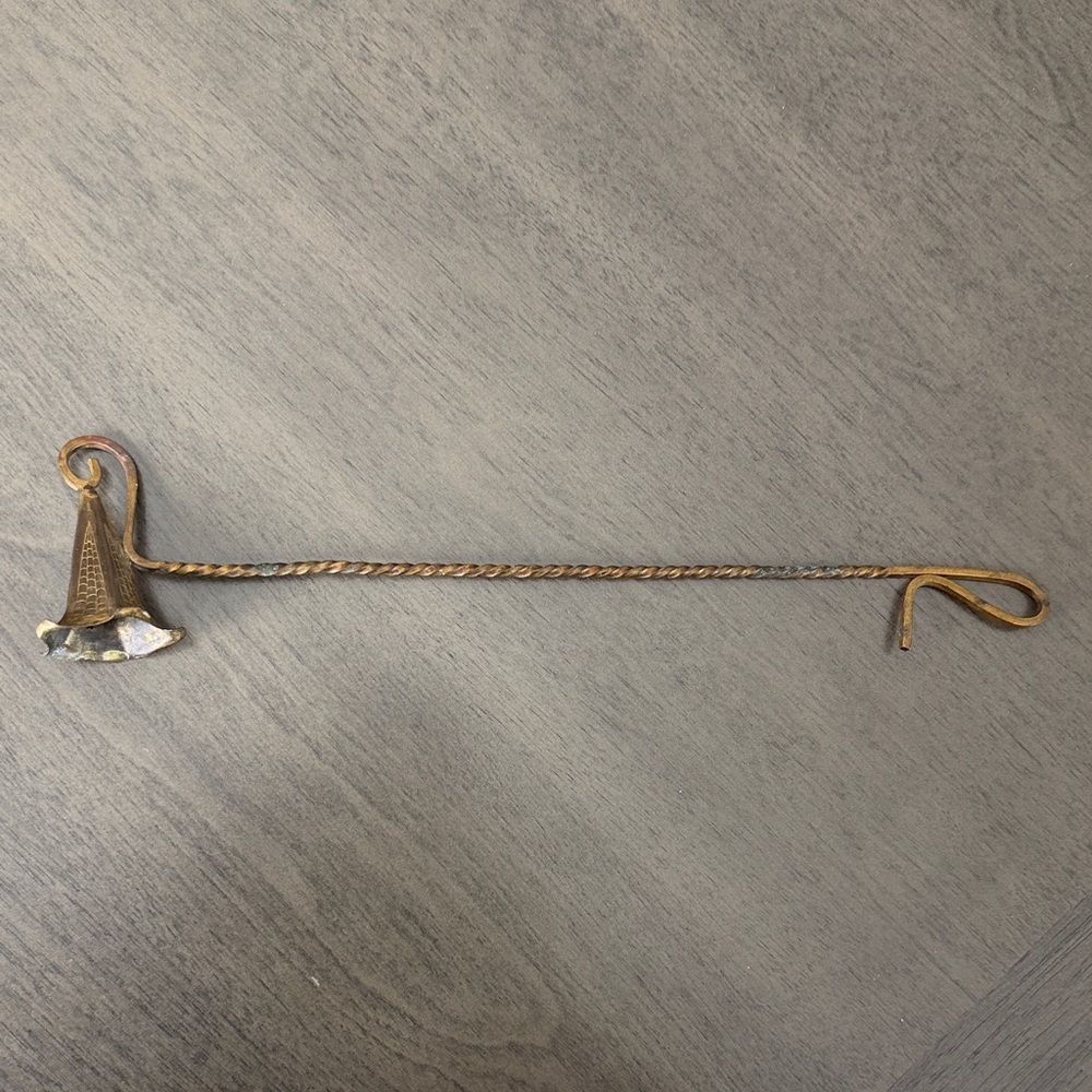 Vintage Brass Candle Snuffer with Twisted Handle